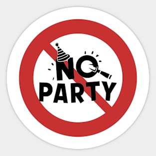 No Party Sticker